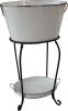 White oval ice tub and Stand